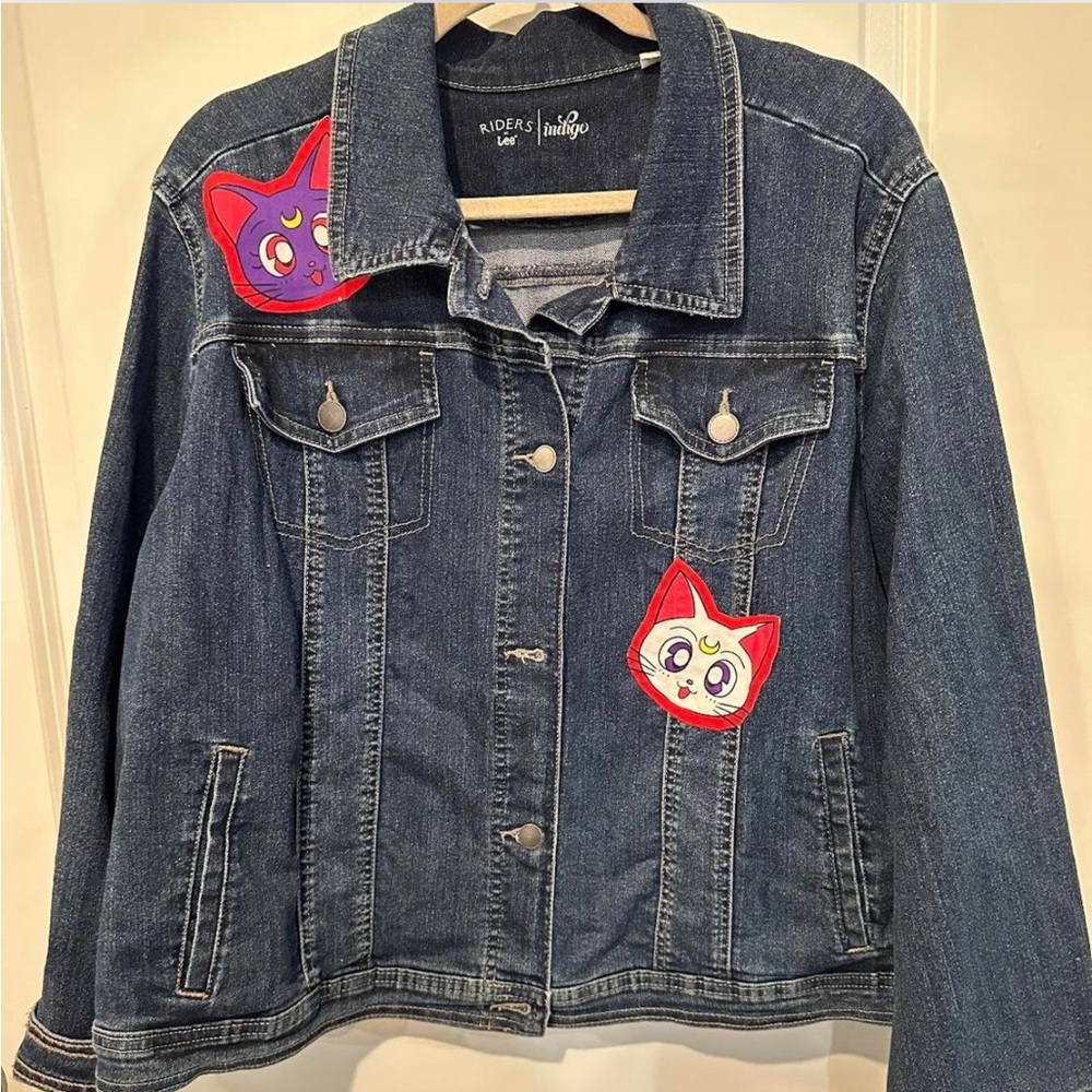 Sailor Moon Denim Jean Jacket Cats